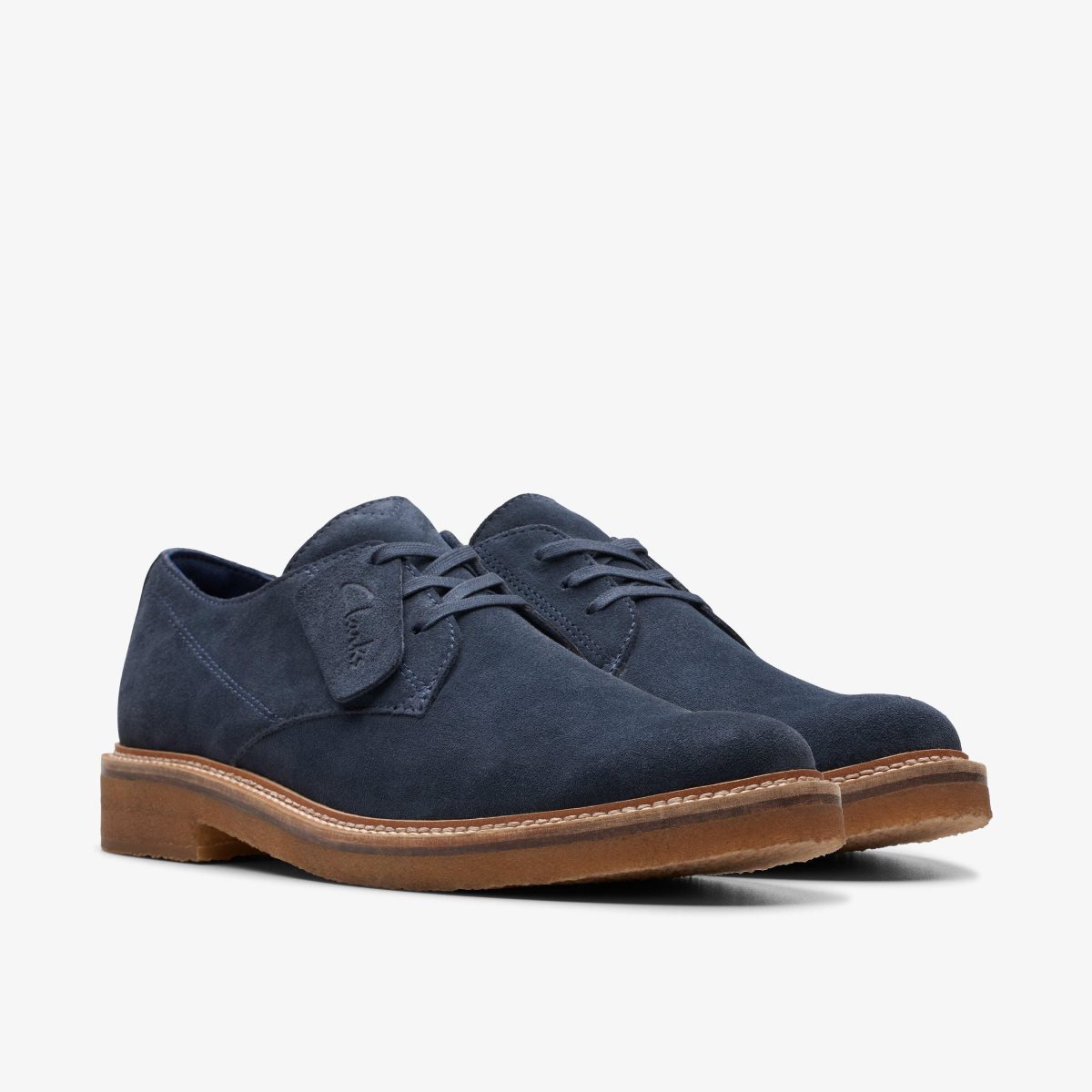 Clarks Clarkdale Derby Navy Suede Erkek Elbise Ayakkabısı Lacivert | 48019FKRB