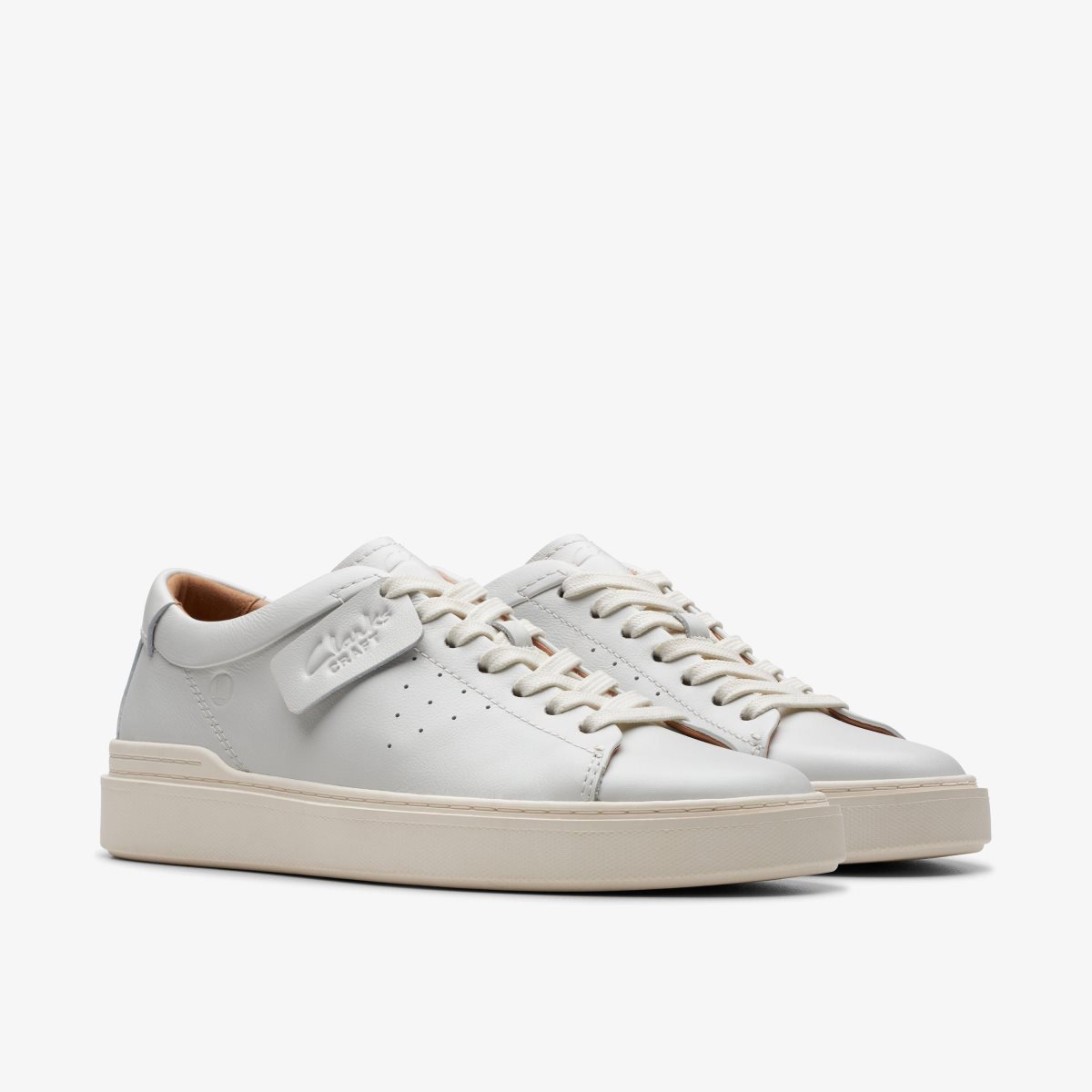 Clarks Craft Swift White Leather Erkek Spor Ayakkabı Beyaz | 59728ZLGK