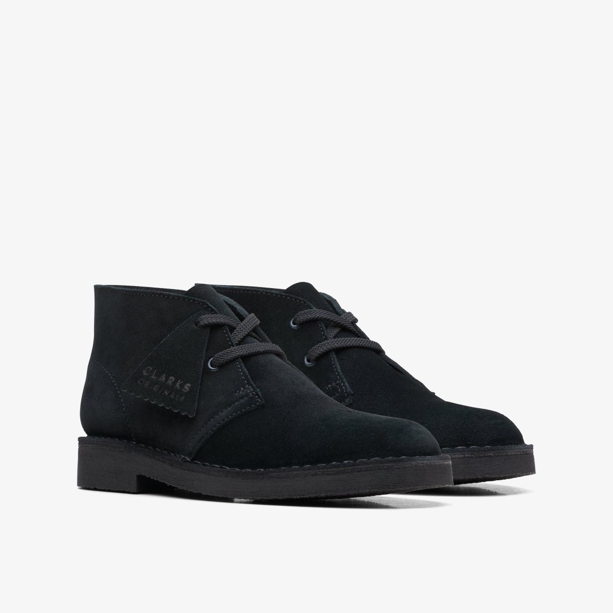 Clarks Desert Boot Older Black Suede Çocuk Orijinal Ayakkabı Siyah | 70463RTBH