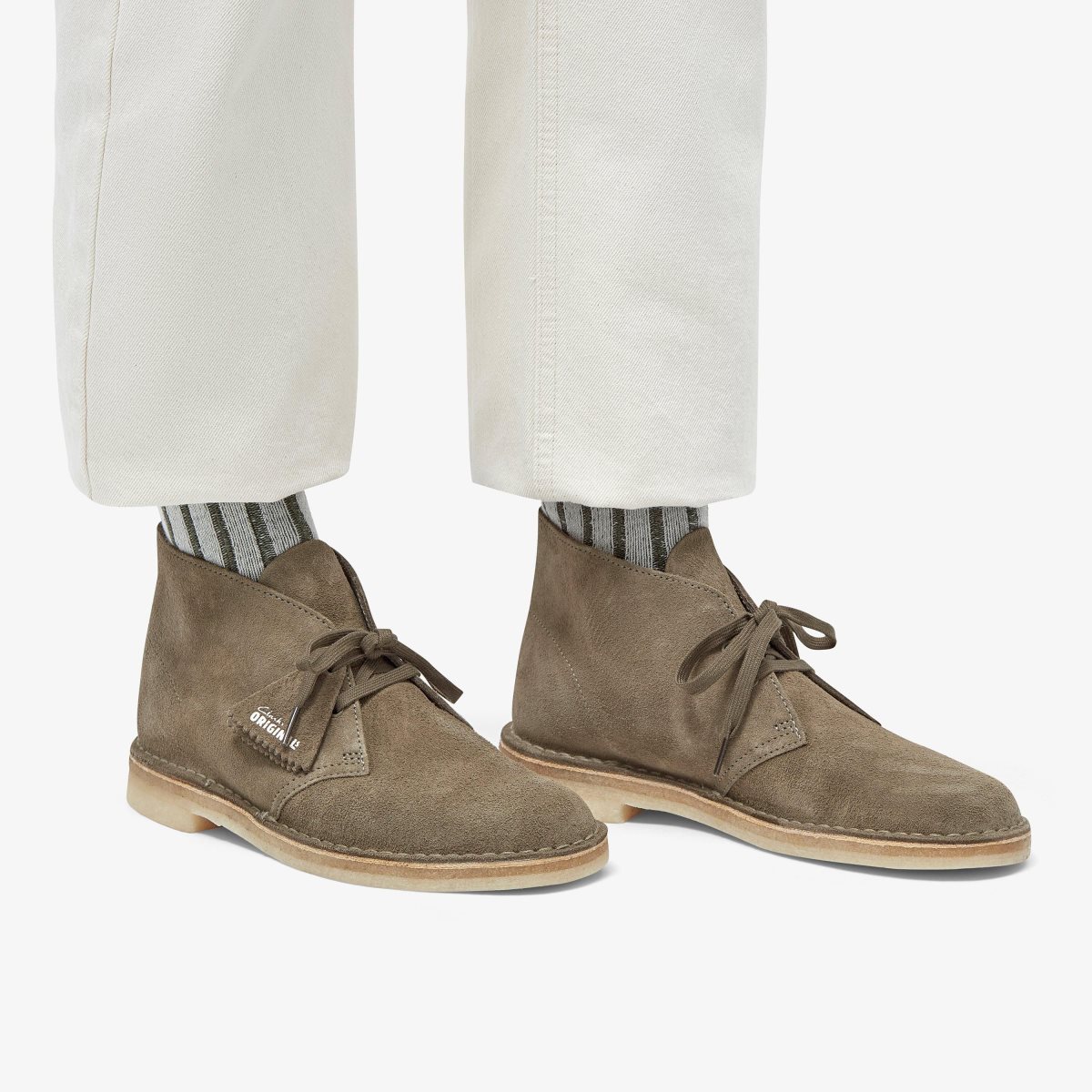 Clarks Desert Boot Pale Khaki Suede Erkek Çöl Botu Haki | 87123HWPR