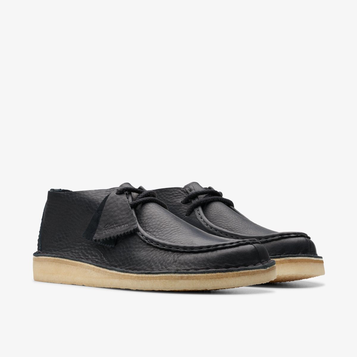 Clarks Desert Nomad Black Leather Erkek Çöl Botu Siyah | 02845HDSZ