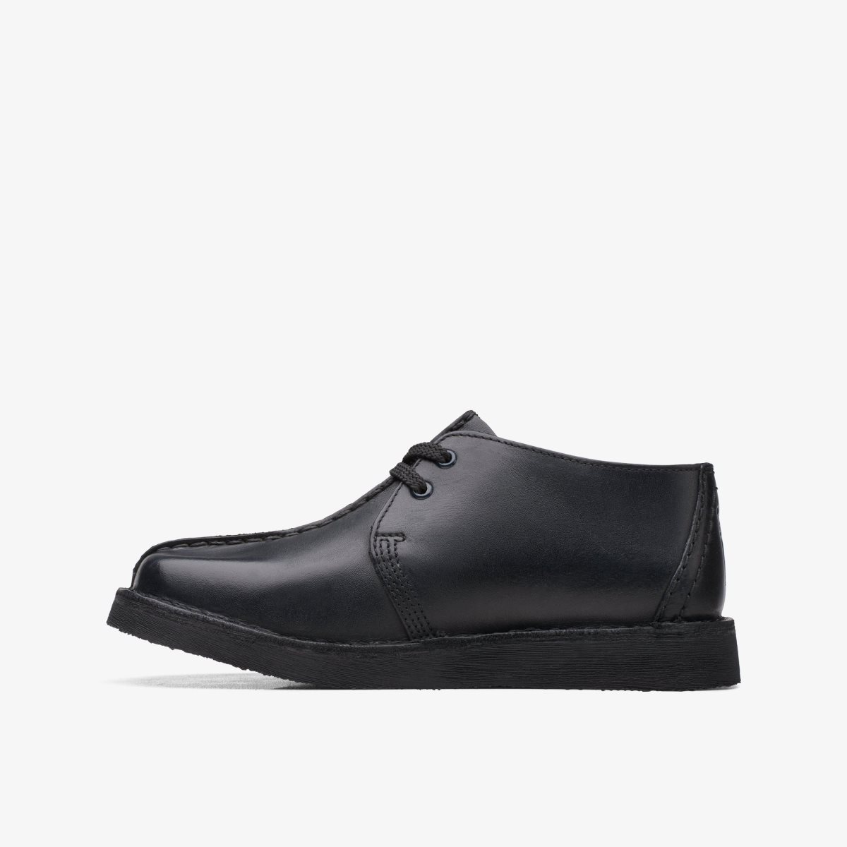 Clarks Desert Trek Older Black Leather Çocuk Orijinal Ayakkabı Siyah | 69712CYIR