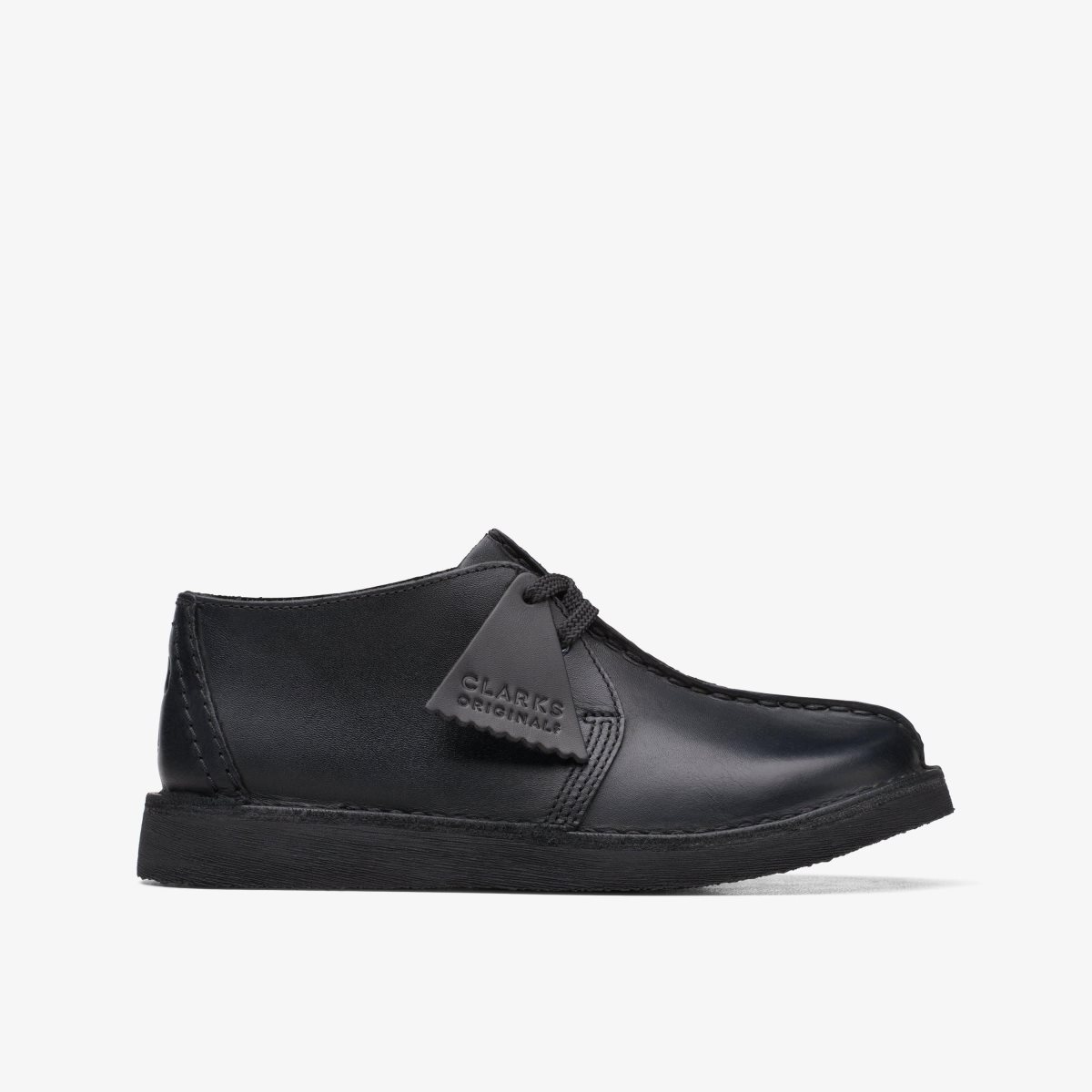 Clarks Desert Trek Older Black Leather Çocuk Orijinal Ayakkabı Siyah | 69712CYIR