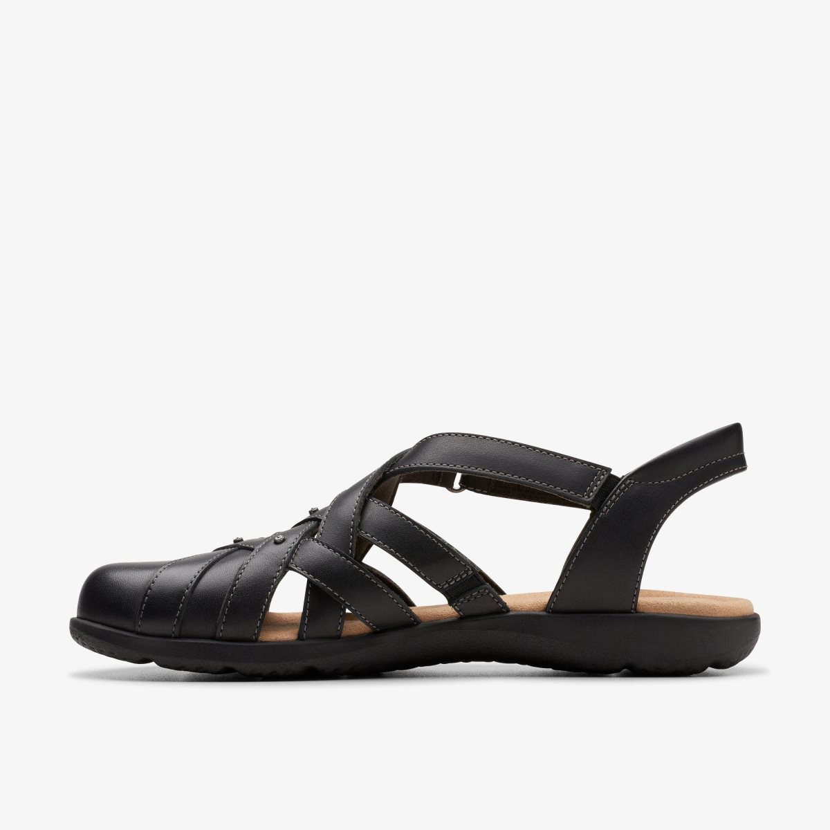 Clarks Elizabelle Sea Black Leather Kadın Sandalet Siyah | 40298BPEJ