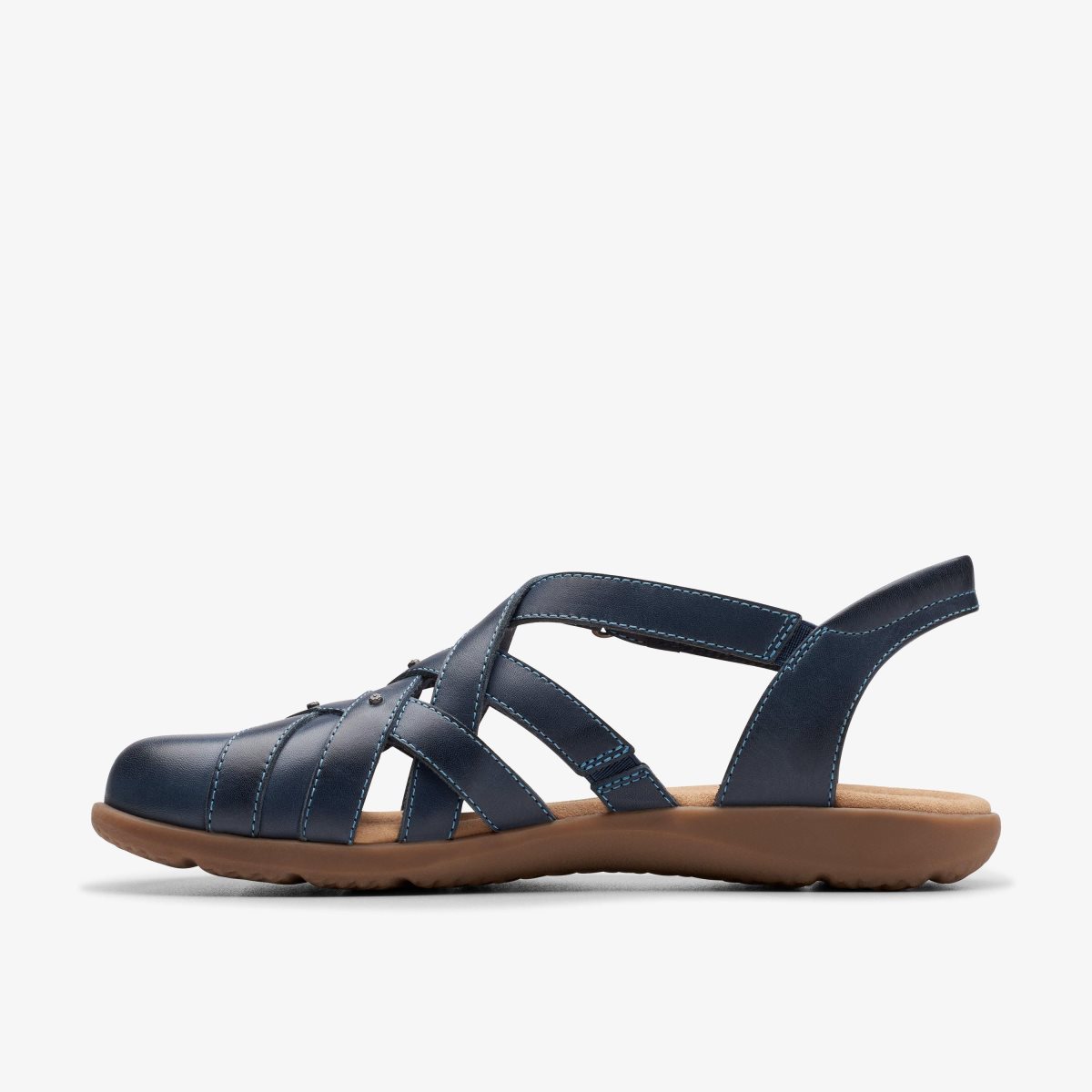 Clarks Elizabelle Sea Navy Leather Kadın Sandalet Lacivert | 73650JRTK