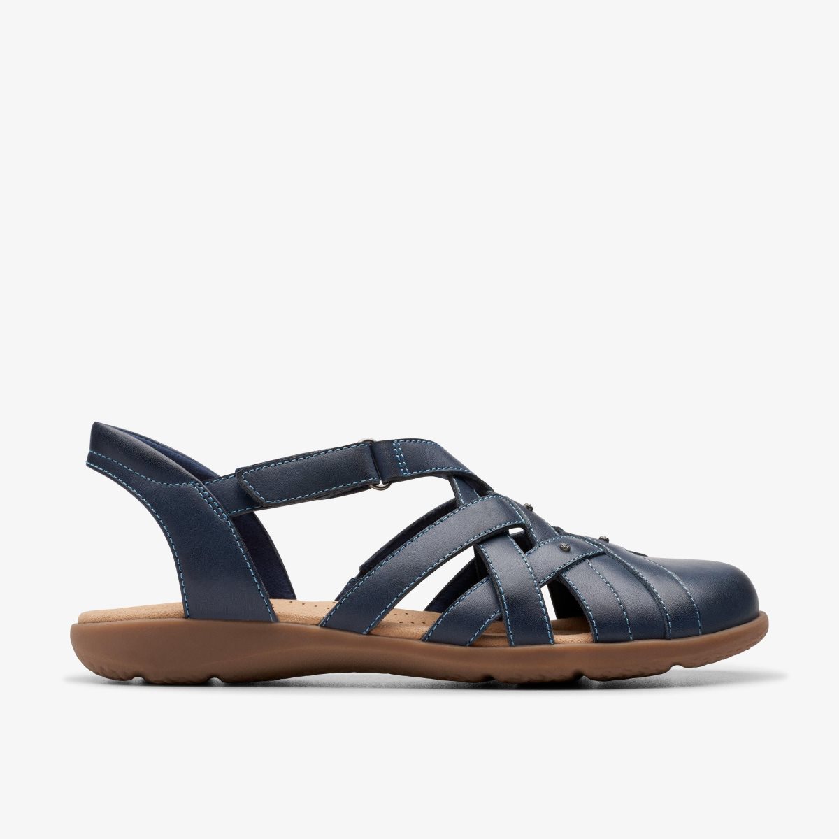 Clarks Elizabelle Sea Navy Leather Kadın Sandalet Lacivert | 73650JRTK