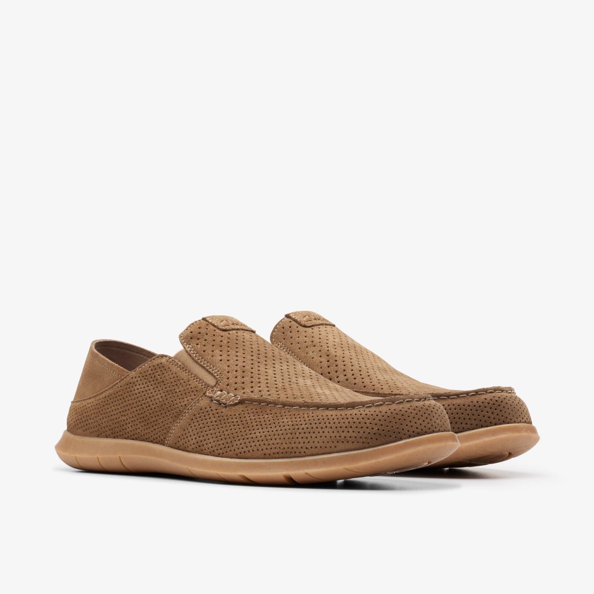 Clarks Flexway Easy Light Tan Suede Erkek Slip On & Loafer Açık Kahverengi | 01793AQVB