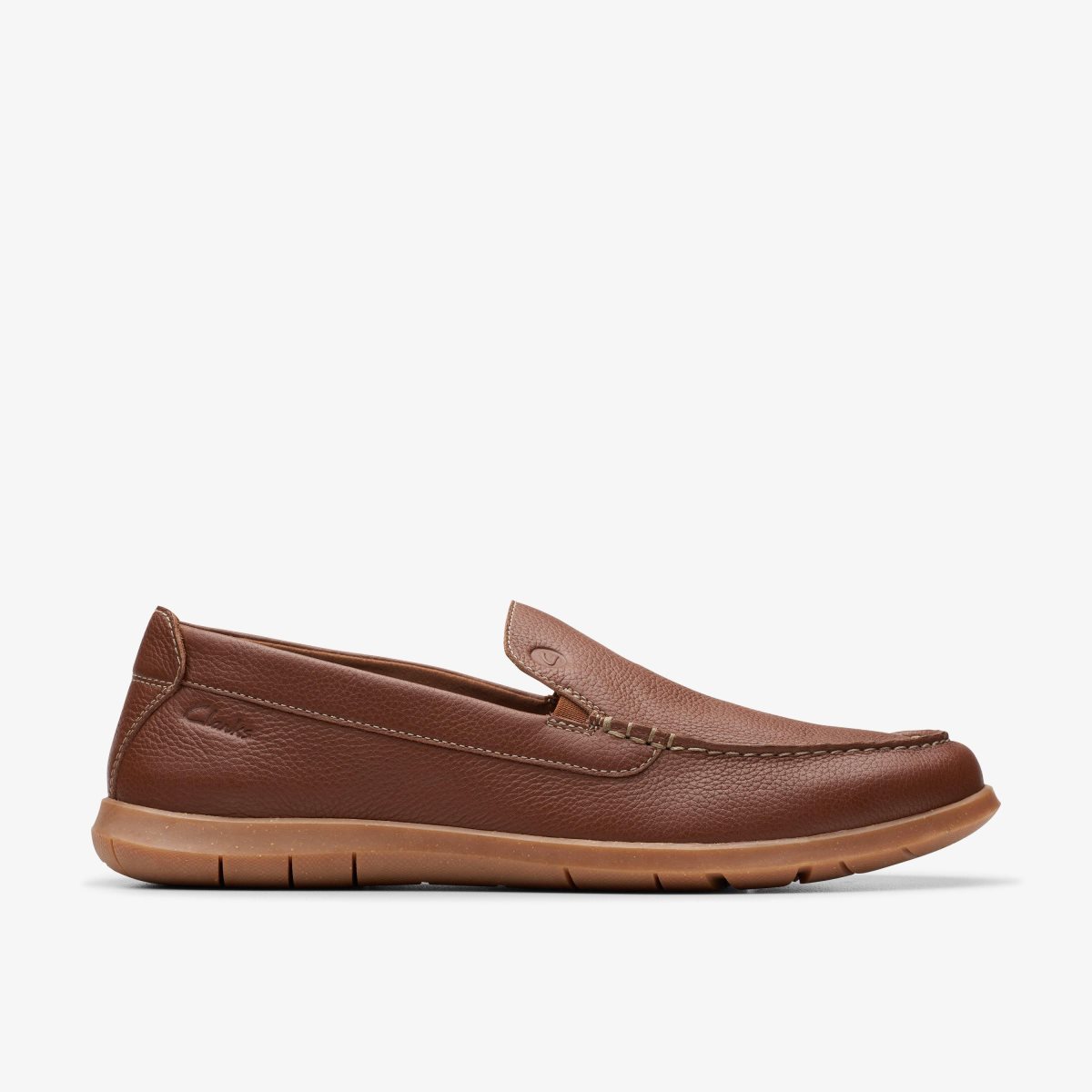 Clarks Flexway Step Light Brown Leather Erkek Slip On & Loafer Açık Kahverengi | 65934UHKJ