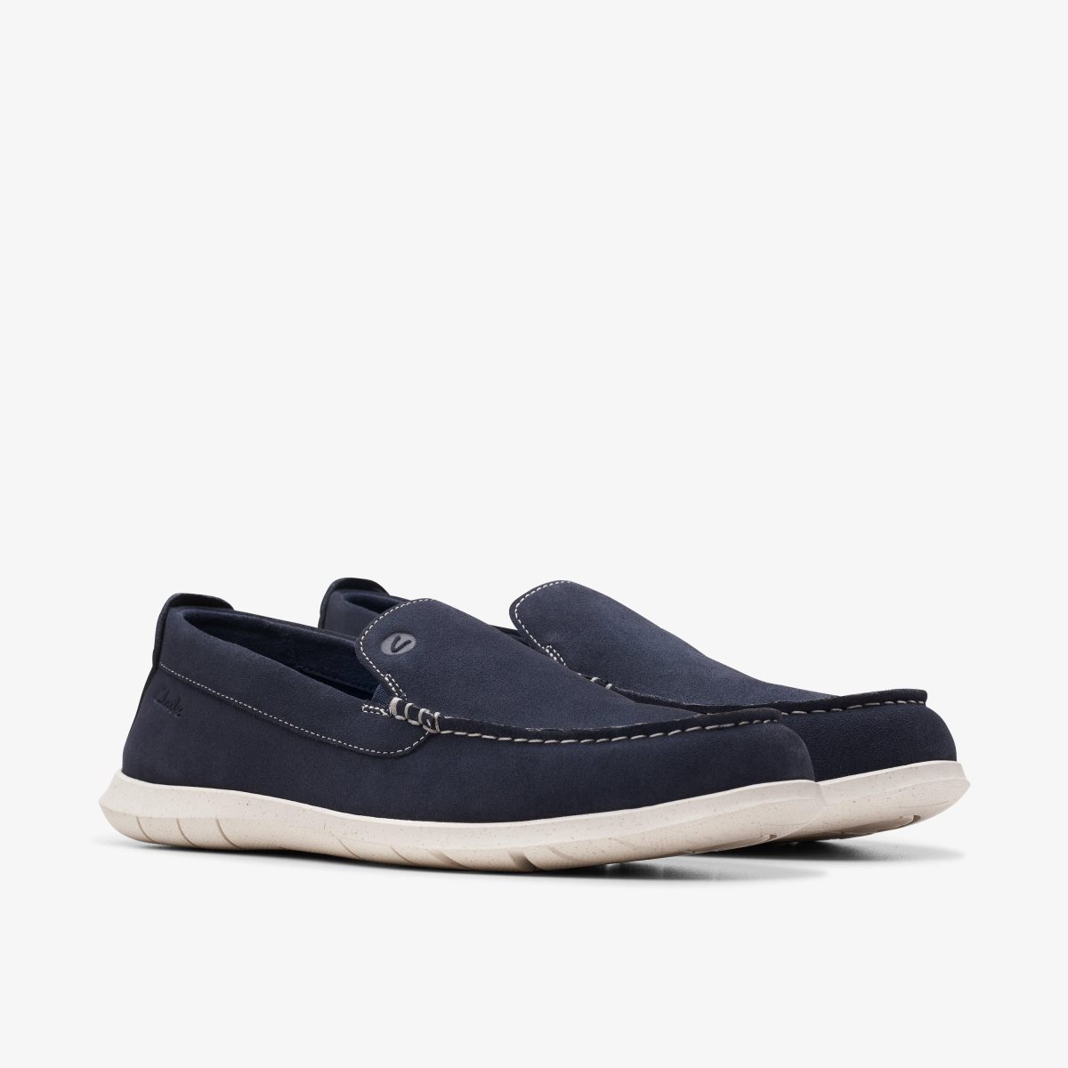 Clarks Flexway Step Navy Suede Erkek Slip On & Loafer Lacivert | 56498DLXT