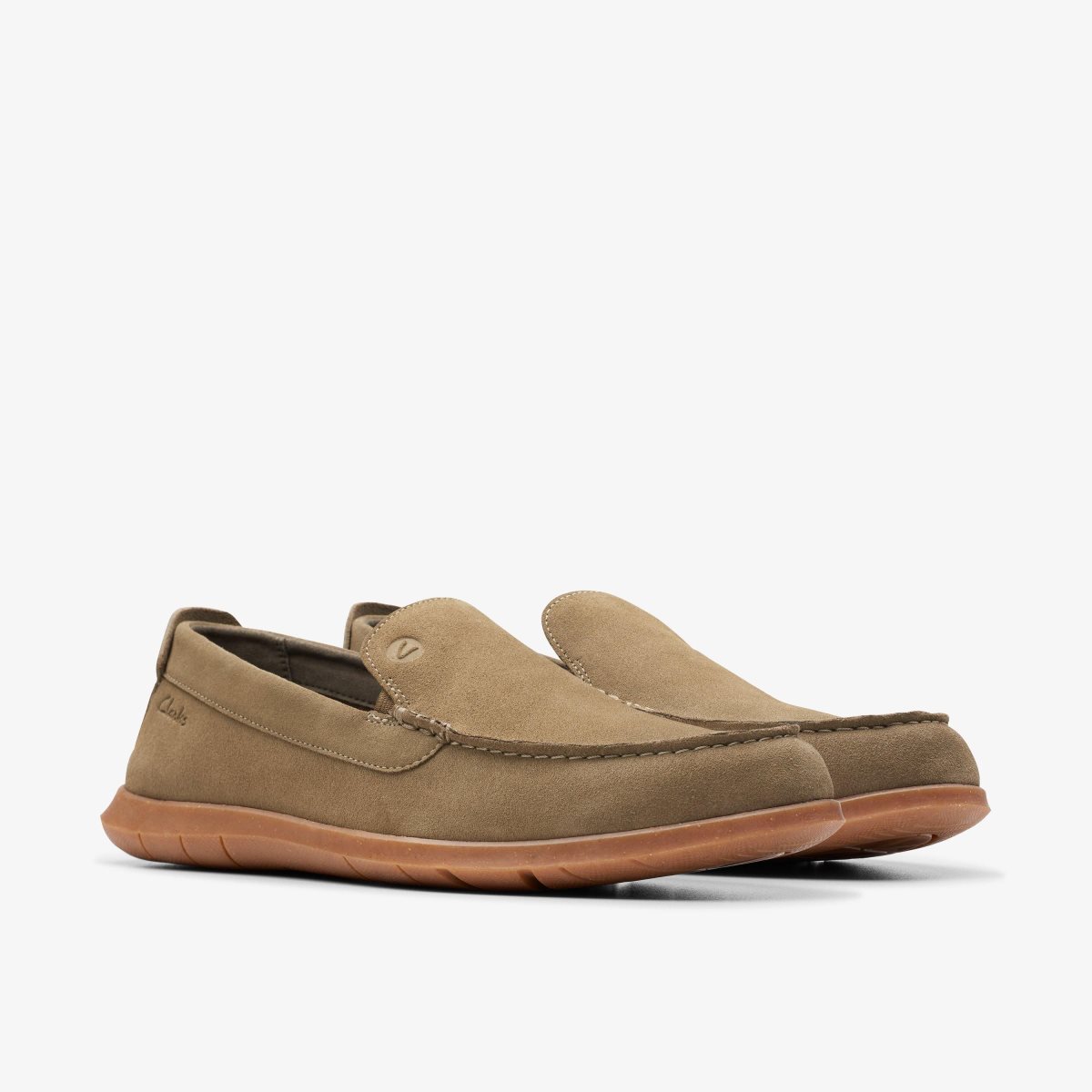 Clarks Flexway Step Olive Suede Erkek Slip On & Loafer Zeytin Yeşili | 37160IPZO