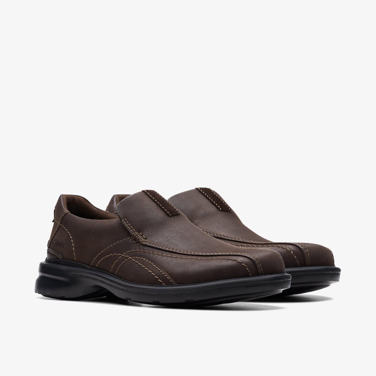 Clarks Gessler Step Dark Brown Leather Erkek Elbise Ayakkabısı Koyu Kahverengi | 30519SVDG