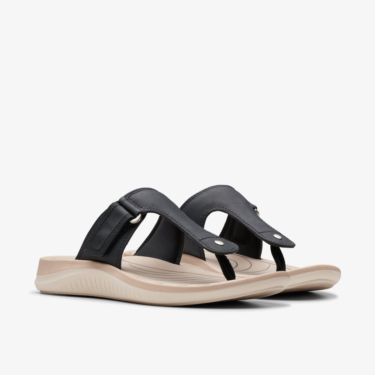 Clarks Glide Walk Black Kadın Sandalet Siyah | 60724CQVX