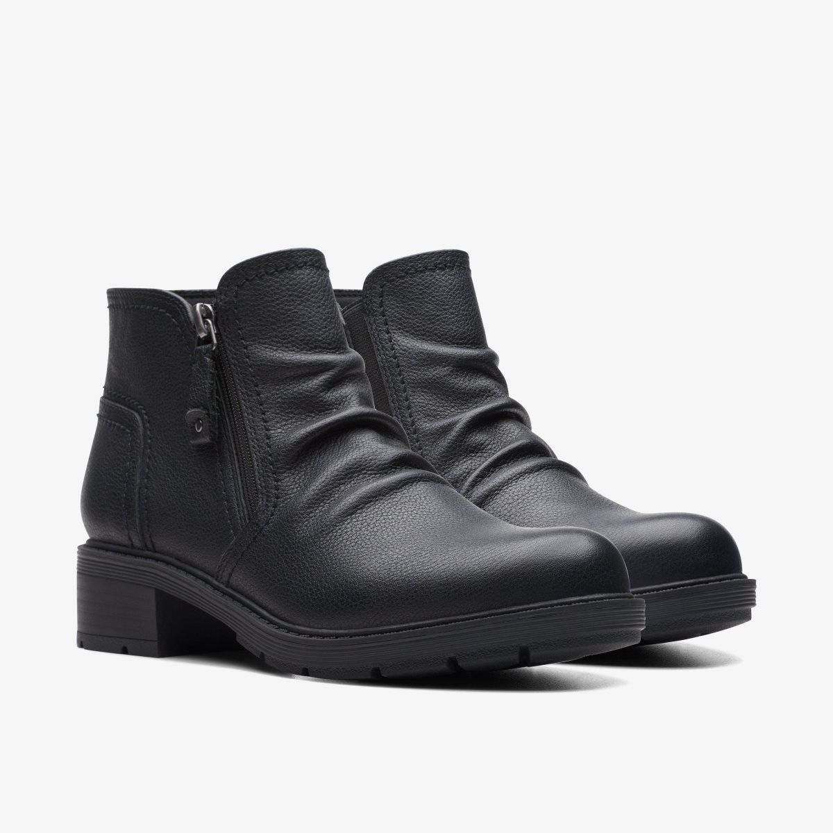 Clarks Hearth Dove Black Leather Kadın Bot Siyah | 43670FUYC