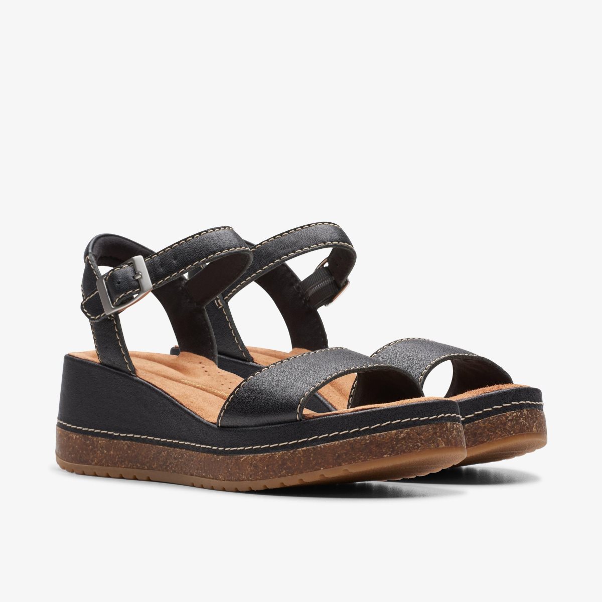 Clarks Kassanda Lily Black Leather Kadın Sandalet Siyah | 87250VWHC