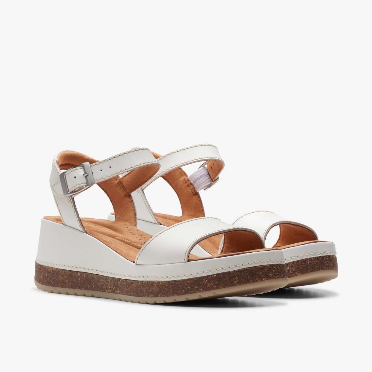 Clarks Kassanda Lily Off White Leather Kadın Sandalet Beyaz | 71645XMIZ