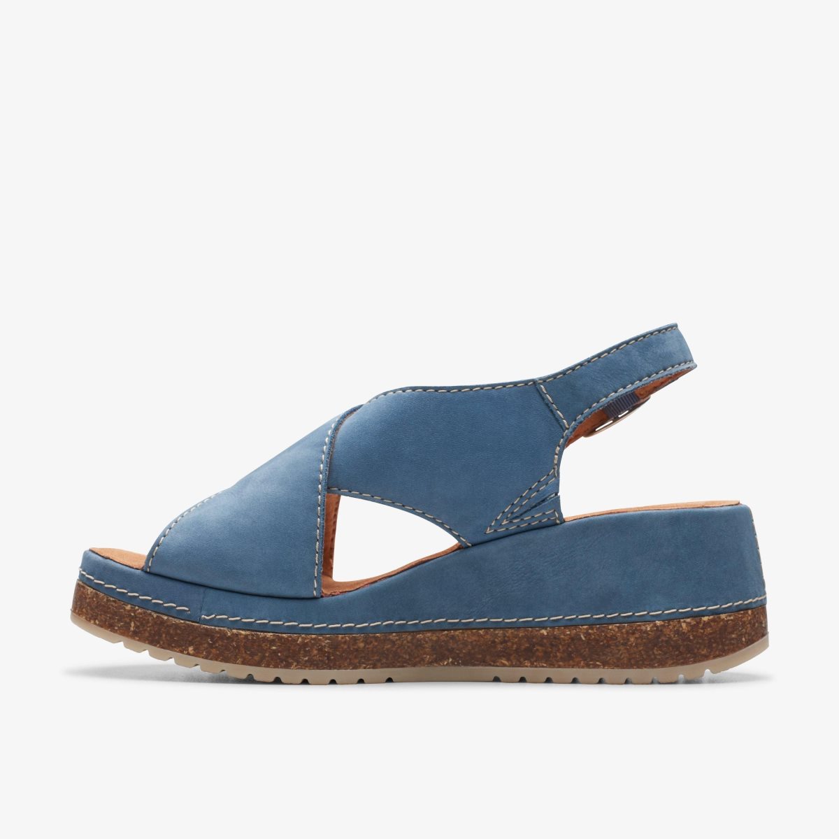 Clarks Kassanda Step Blue Nubuck Kadın Sandalet Mavi | 73216ULYV