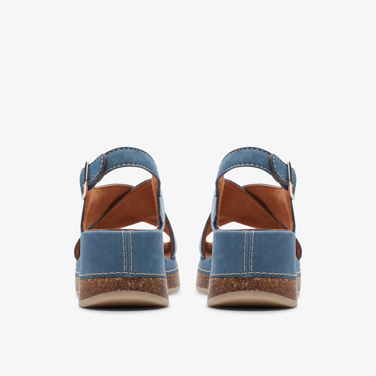 Clarks Kassanda Step Blue Nubuck Kadın Sandalet Mavi | 73216ULYV