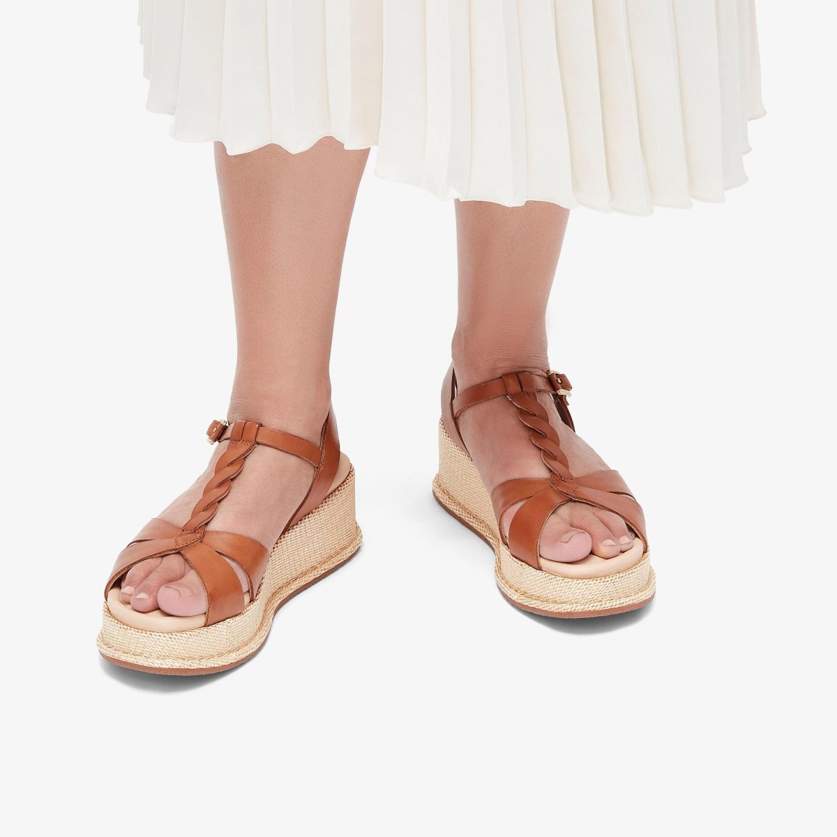 Clarks Kimmei Twist Tan Leather Kadın Sandalet Kahverengi | 62354LNKU