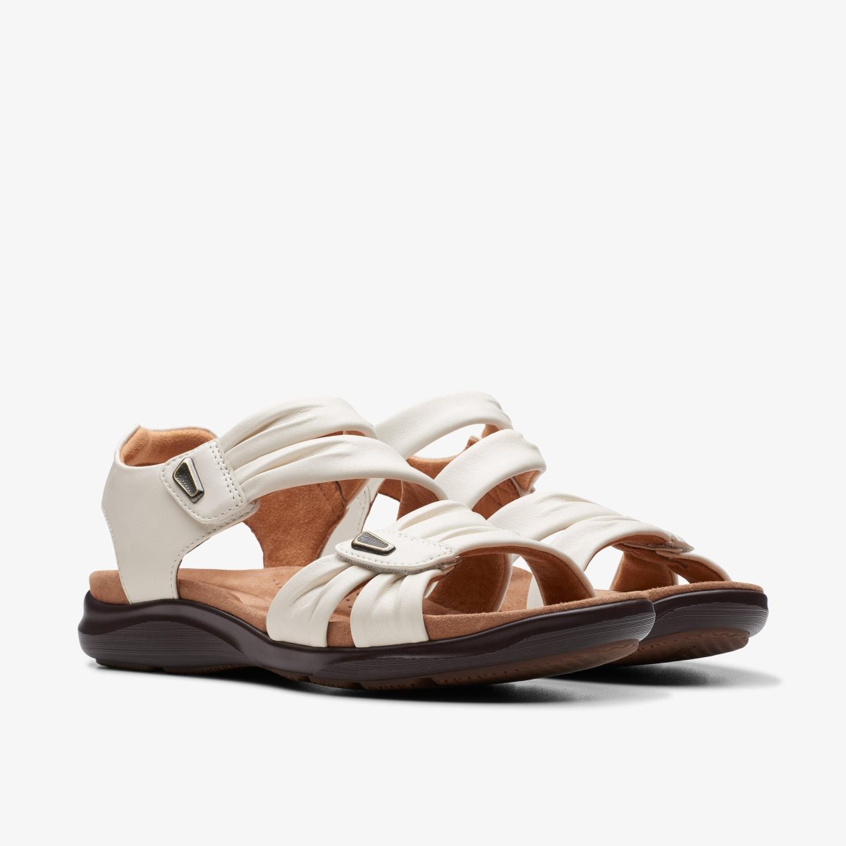 Clarks Kitly Ave Off White Leather Kadın Sandalet Beyaz | 13205QRTC