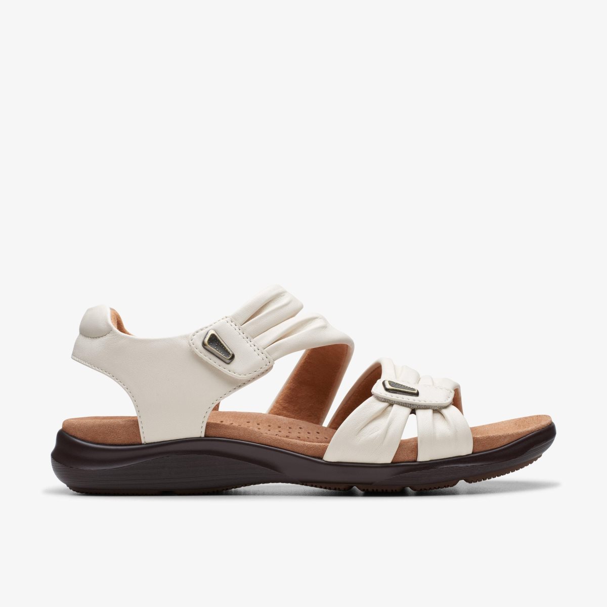 Clarks Kitly Ave Off White Leather Kadın Sandalet Beyaz | 13205QRTC