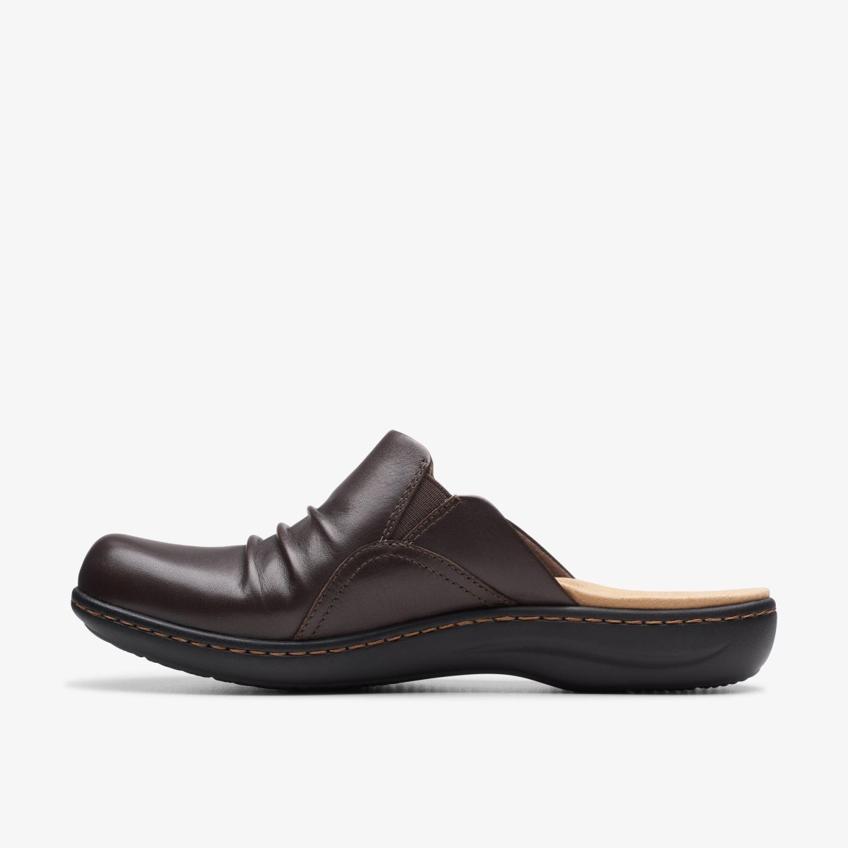 Clarks Laurieann Bay Dark Brown Leather Kadın Clog Terlik Koyu Kahverengi | 09732XWBF