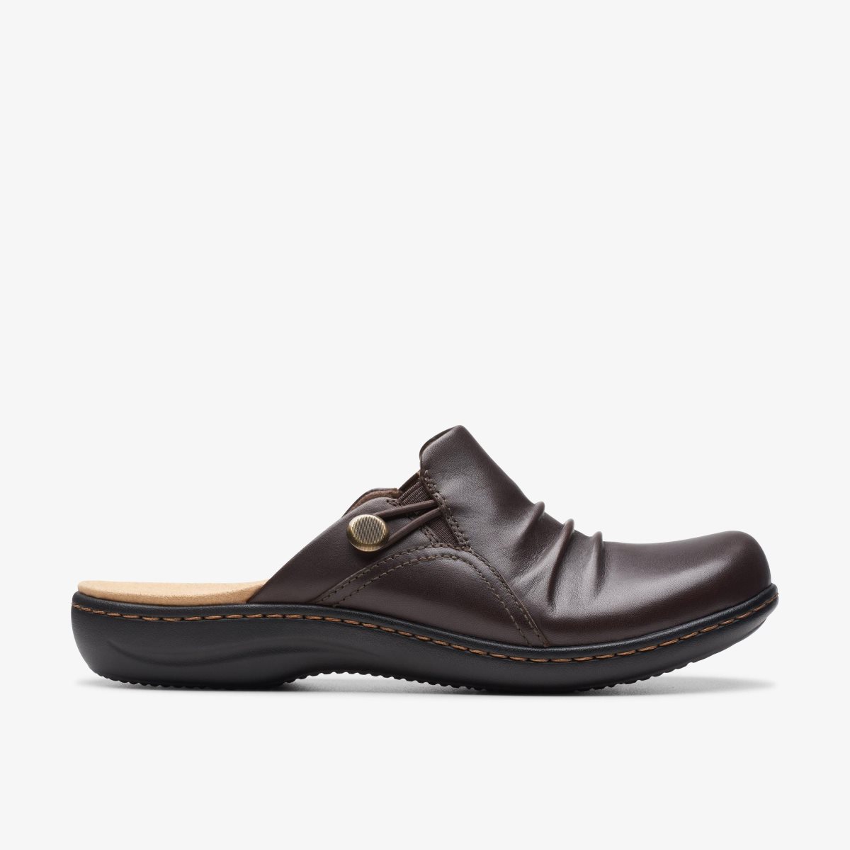 Clarks Laurieann Bay Dark Brown Leather Kadın Clog Terlik Koyu Kahverengi | 09732XWBF