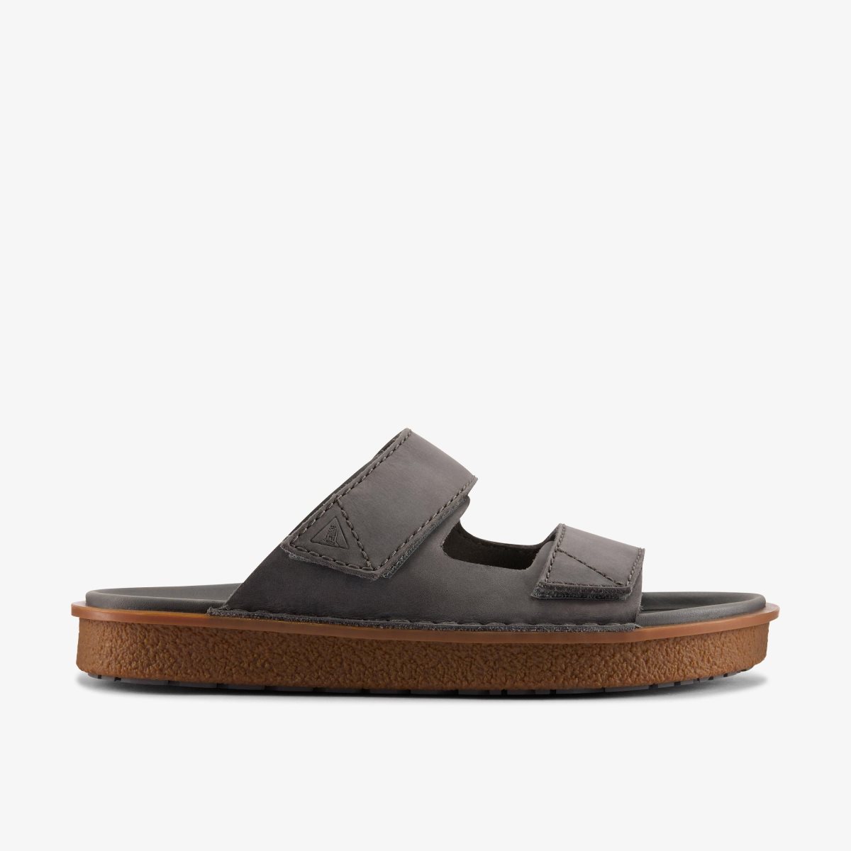 Clarks Litton Strap Dark Grey Leather Erkek Sandalet Koyu Gri | 97608CDGH