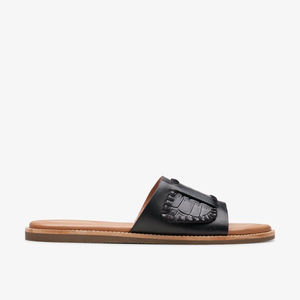 Clarks MARITIME MULE Black Interest Kadın Sandalet Siyah | 06295RBSV