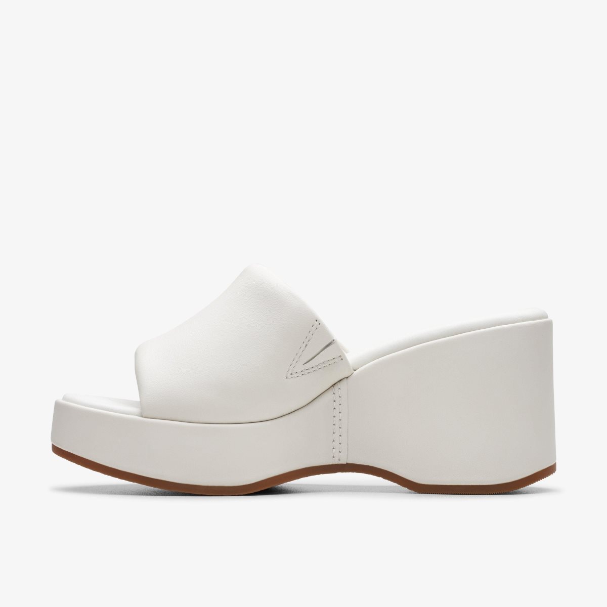 Clarks Manon Glide Off White Leather Kadın Dolgu Topuklu Beyaz | 51073XYTM