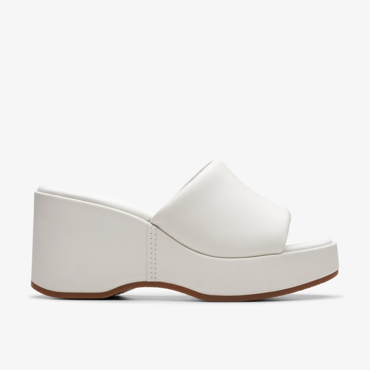 Clarks Manon Glide Off White Leather Kadın Dolgu Topuklu Beyaz | 51073XYTM