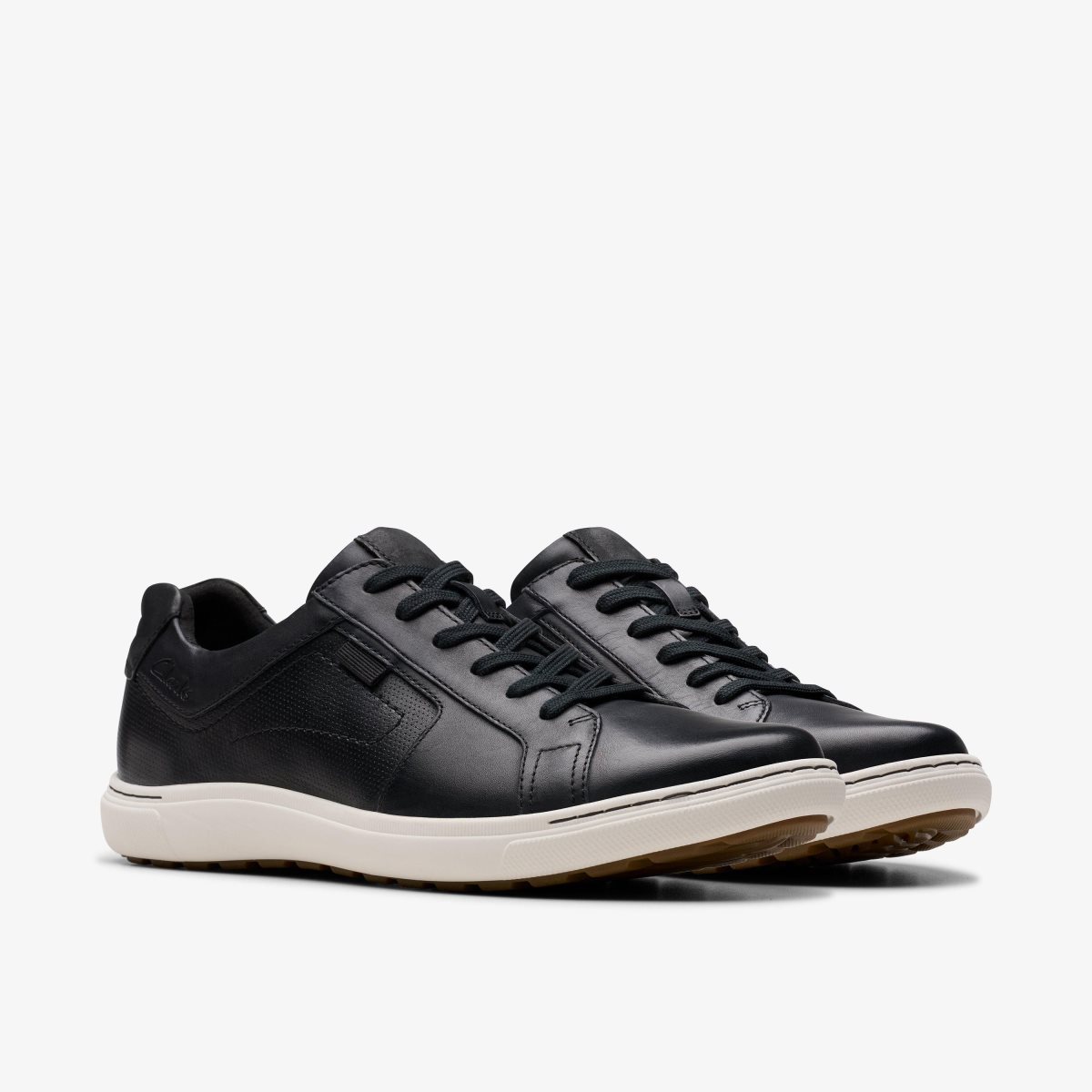 Clarks Mapstone Lace Black Leather Erkek Spor Ayakkabı Siyah | 76429OGFA