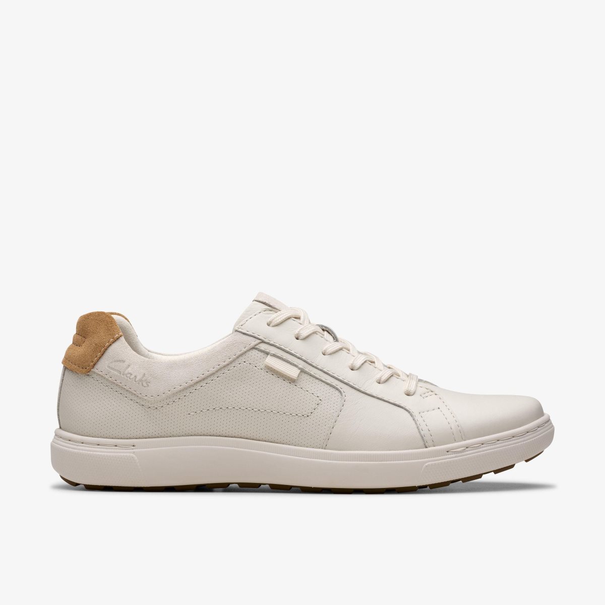 Clarks Mapstone Lace White Leather Erkek Spor Ayakkabı Beyaz | 03827YNSE