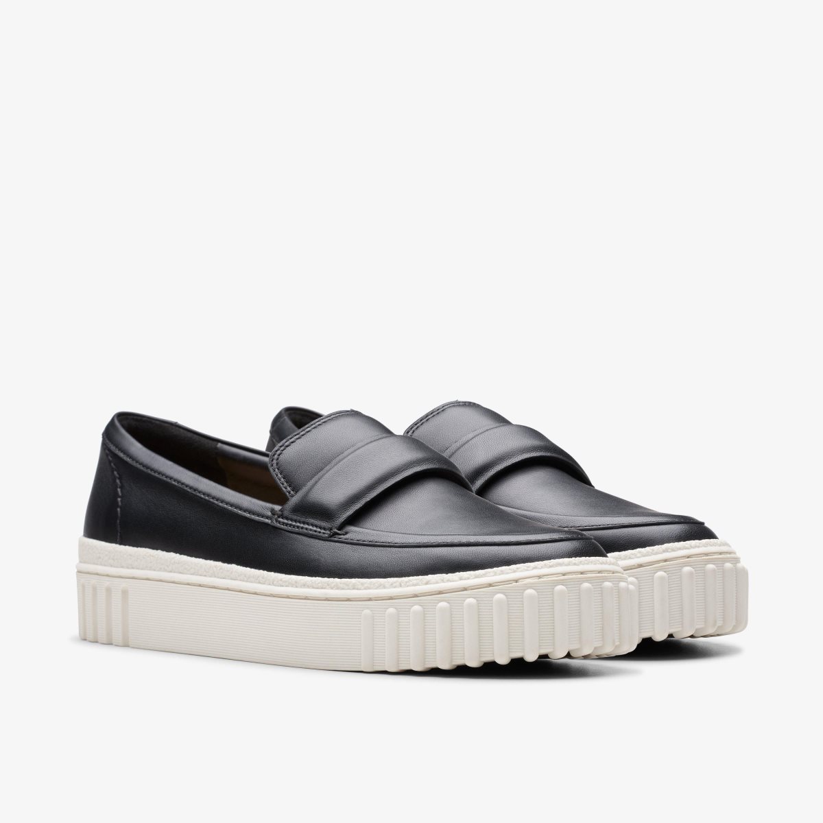 Clarks Mayhill Cove Black Leather Kadın Makosen Ayakkabı Siyah | 83620IGHE