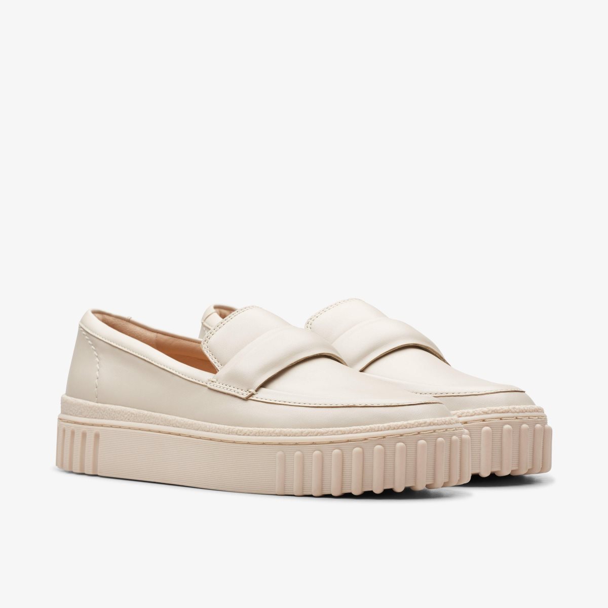 Clarks Mayhill Cove Cream Leather Kadın Makosen Ayakkabı Krema | 21840PYQW