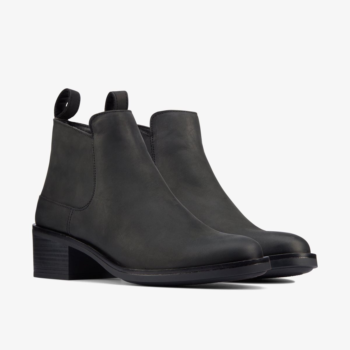 Clarks Memi Zip Black Leather Kadın Bot Siyah | 79681RCNV