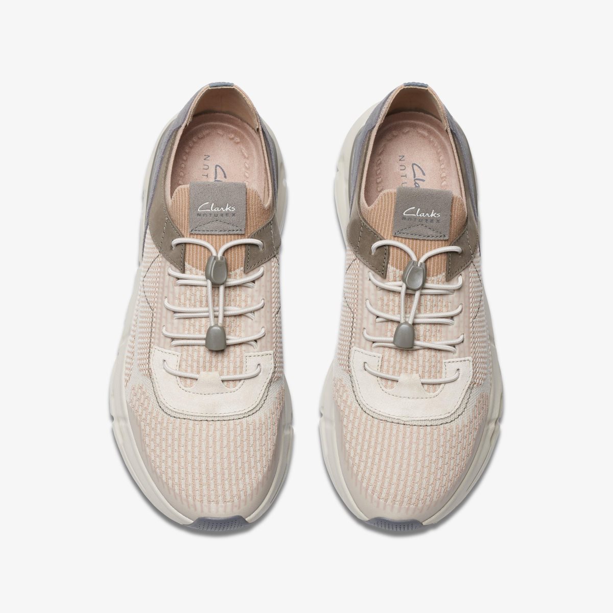 Clarks NXE Knit Ecru Combination Erkek Spor Ayakkabı Ecru | 57381IQEF