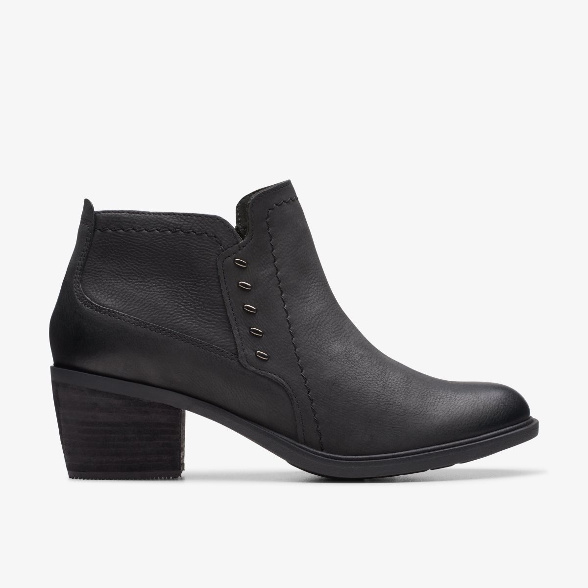 Clarks Neva Lo Black Leather Kadın Bot Siyah | 25931WMHK