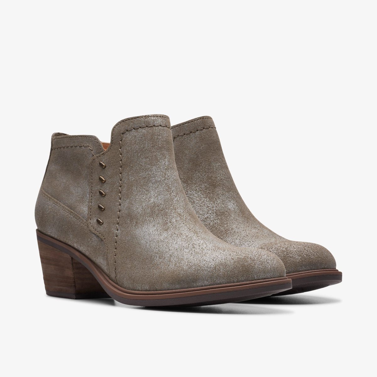 Clarks Neva Lo Taupe Metallic Kadın Bot Gri Kahverengi Metal | 07865ROJC