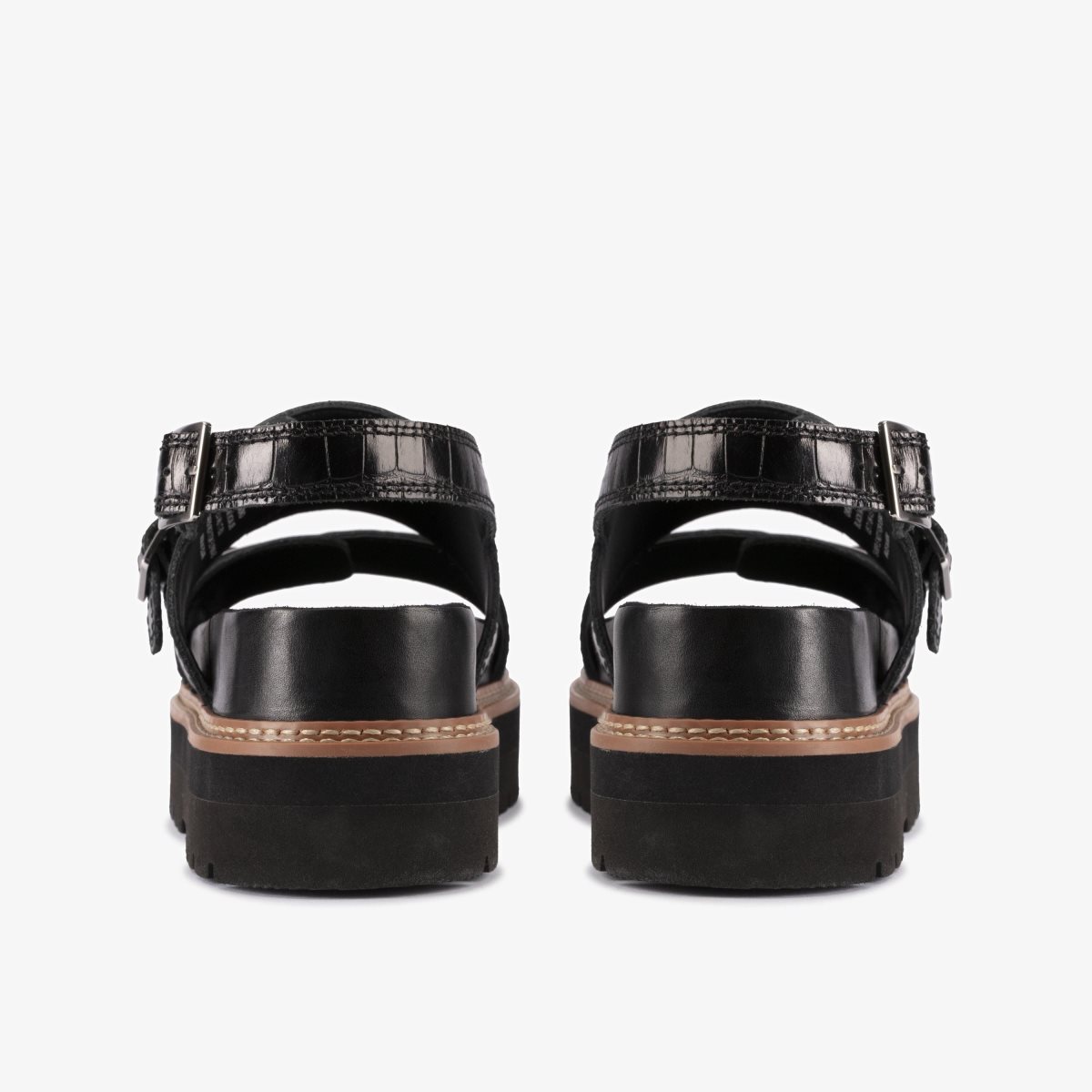 Clarks ORIANNA GLIDE Black Interest Kadın Platform Ayakkabı Siyah | 10679AXNK