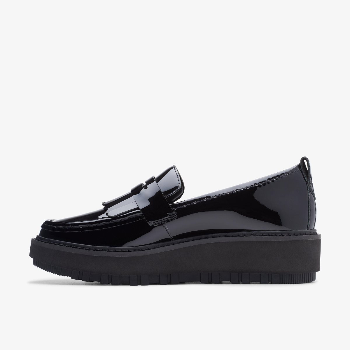 Clarks Orianna Loafer Black Patent Leather Kadın Platform Ayakkabı Siyah | 16824WSPK