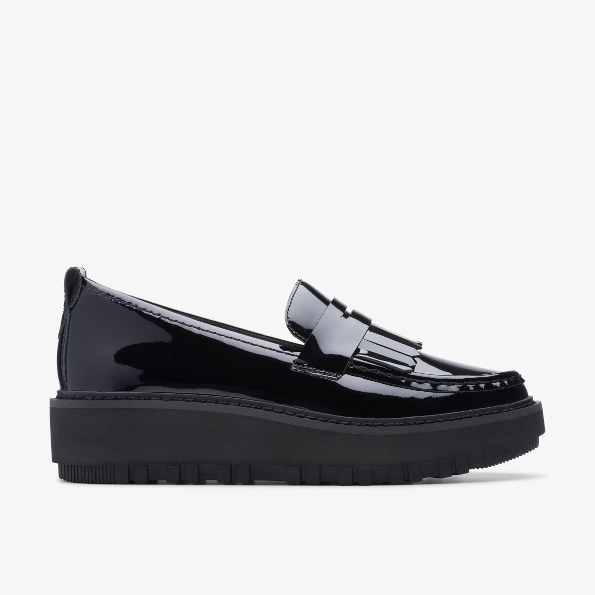 Clarks Orianna Loafer Black Patent Leather Kadın Platform Ayakkabı Siyah | 16824WSPK