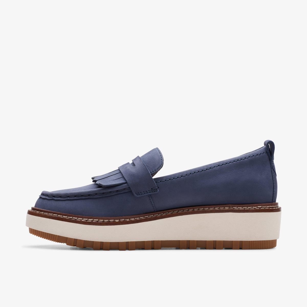 Clarks Orianna Loafer Navy Nubuck Kadın Platform Ayakkabı Lacivert | 92801OTWP