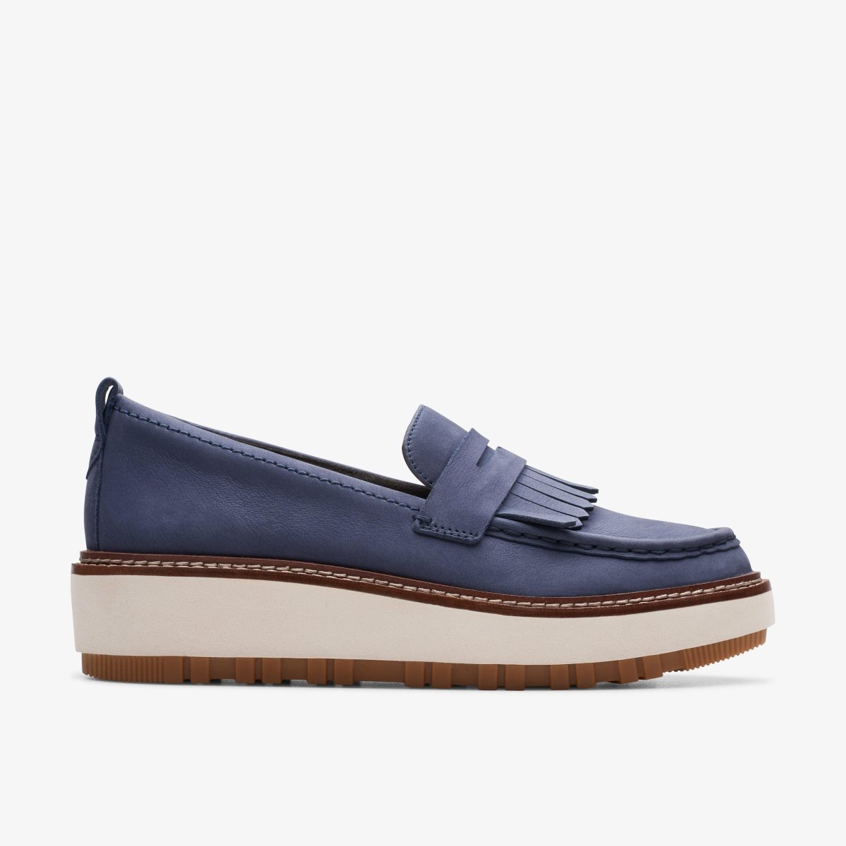 Clarks Orianna Loafer Navy Nubuck Kadın Platform Ayakkabı Lacivert | 92801OTWP