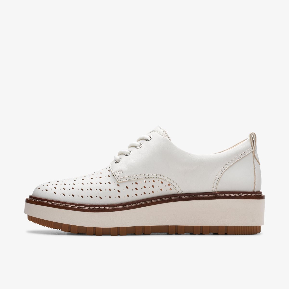 Clarks Orianna Move Off White Leather Kadın Platform Ayakkabı Beyaz | 49627OMKF