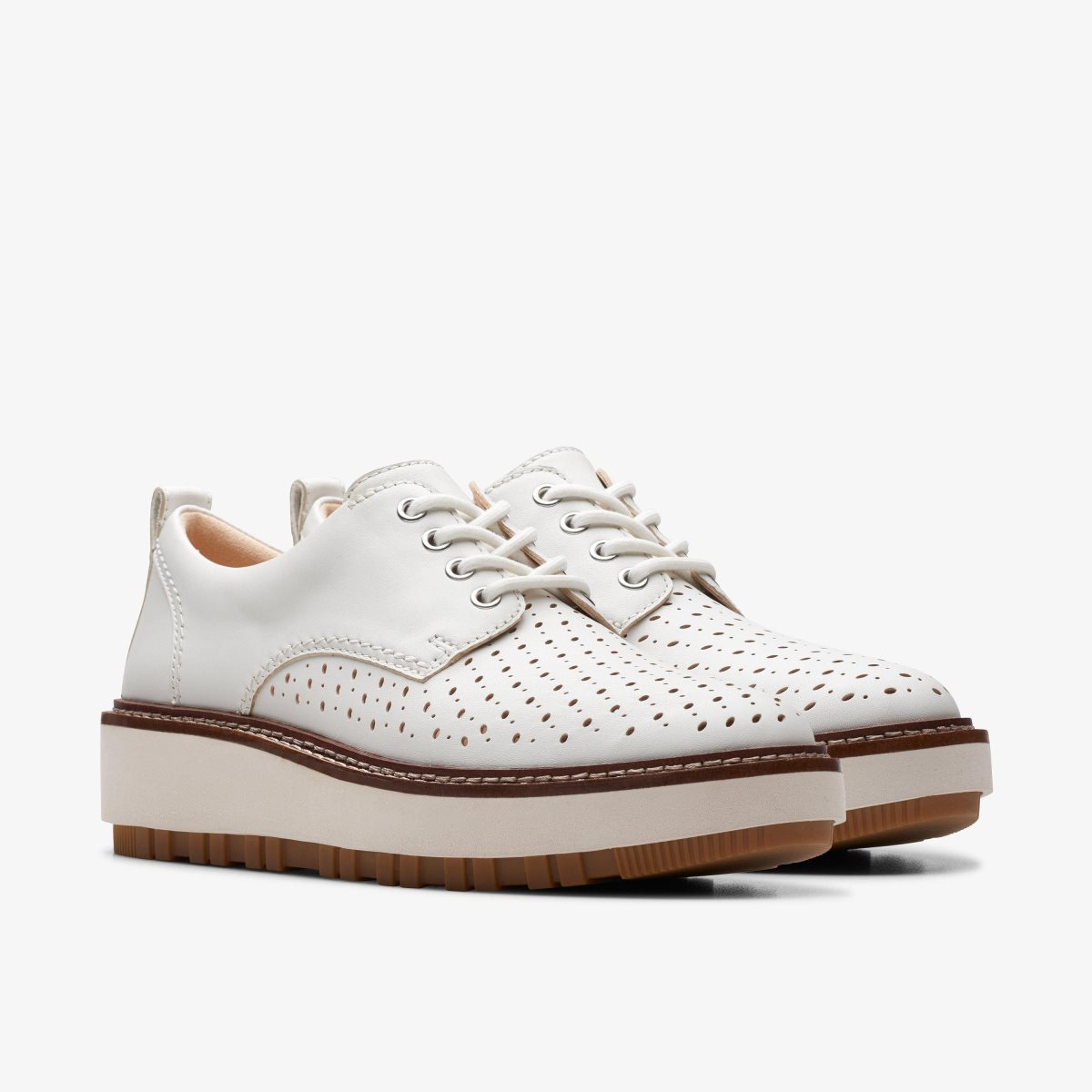 Clarks Orianna Move Off White Leather Kadın Platform Ayakkabı Beyaz | 49627OMKF