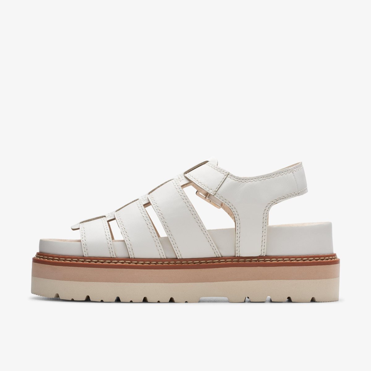 Clarks Orianna Twist Off White Leather Kadın Platform Ayakkabı Beyaz | 24518AJGB