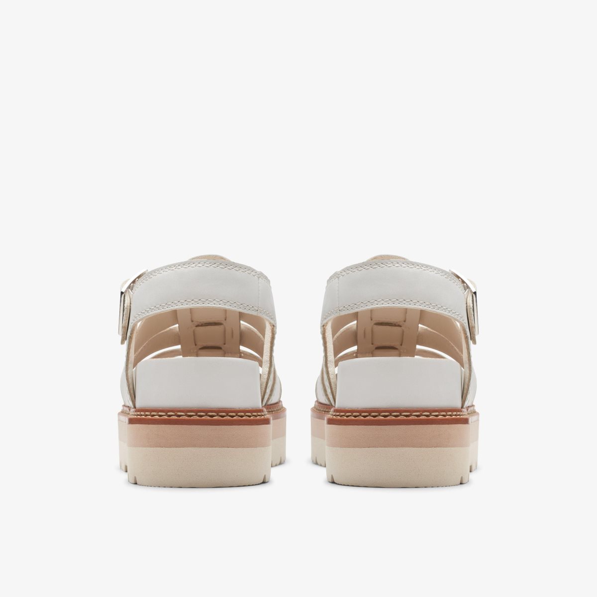 Clarks Orianna Twist Off White Leather Kadın Platform Ayakkabı Beyaz | 24518AJGB