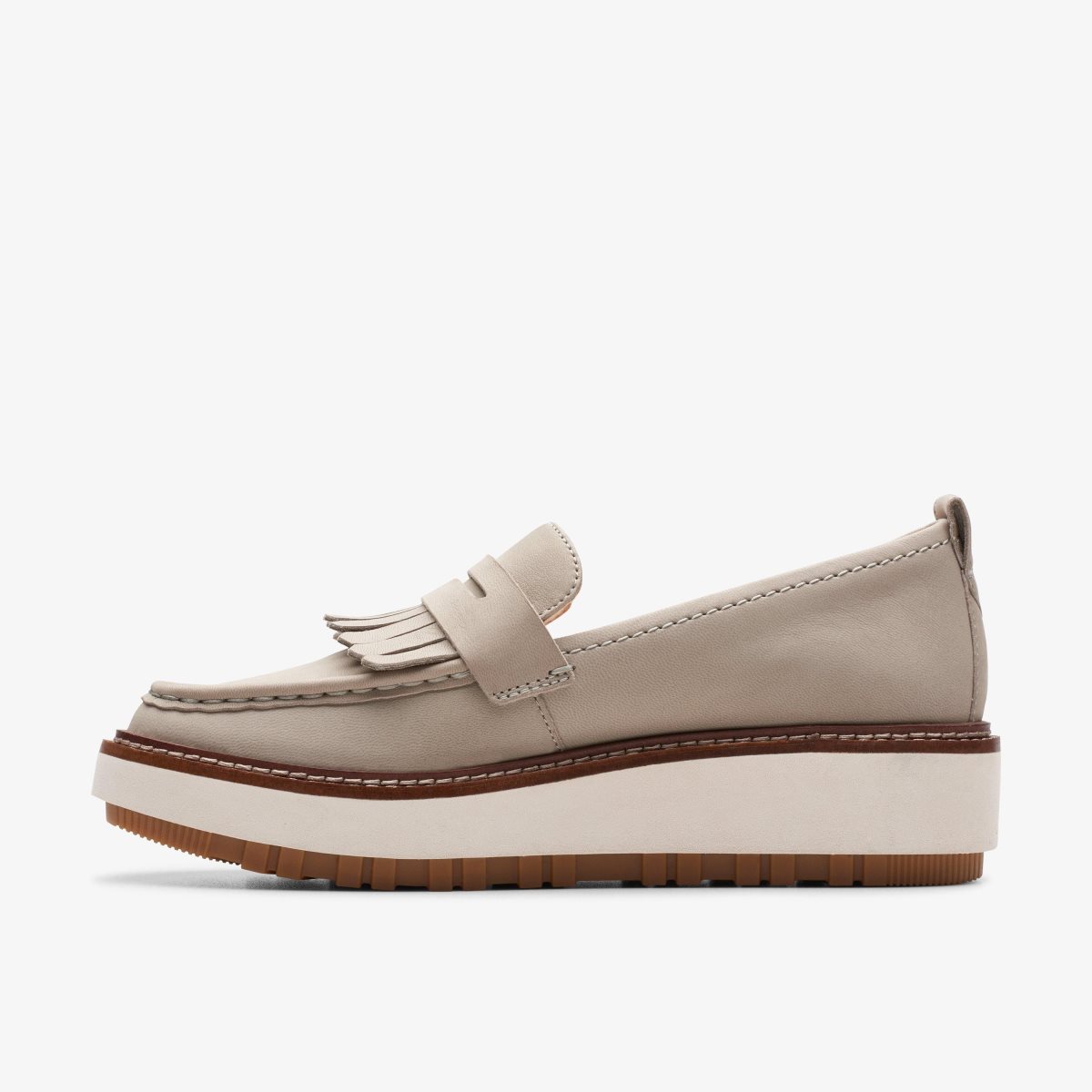 Clarks Orianna W Loafer Stone Nubuck Kadın Platform Ayakkabı Gri | 92308JALT