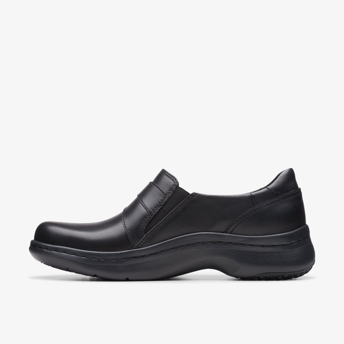 Clarks Pro Sky Black Leather Kadın Clog Terlik Siyah | 49183AFWB