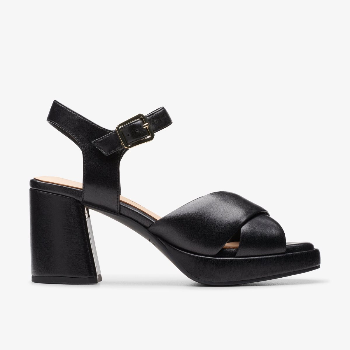 Clarks Ritzy 75 Rae Black Leather Kadın Sandalet Siyah | 84503UNWQ